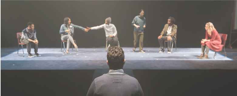 Actors rehearsing Towards Youth