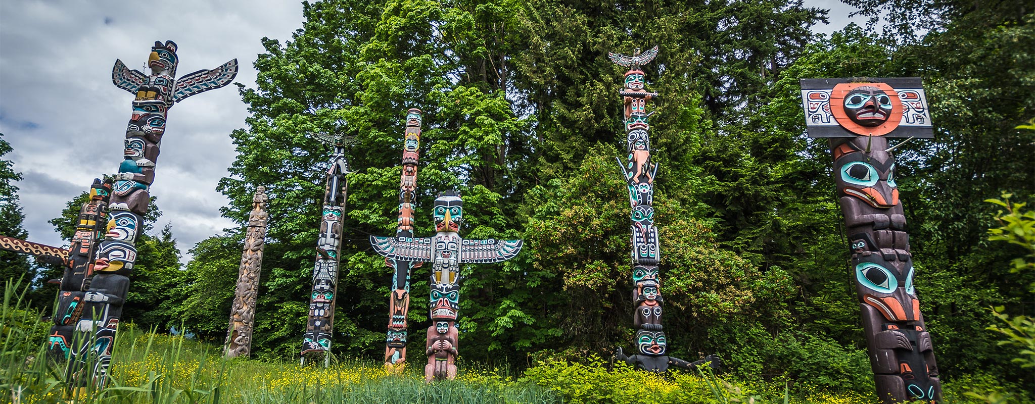 Totem poles in Stanley Park Vancouver, Canada