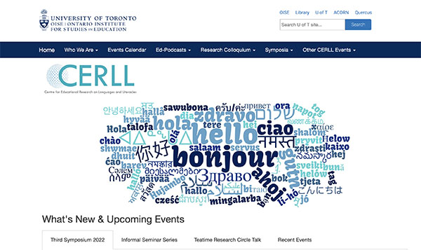 Centre for Educational Research on Languages & Literacies website screenshot