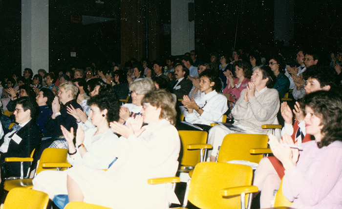 People sitting in an OISE lecture hall - Archive photo.