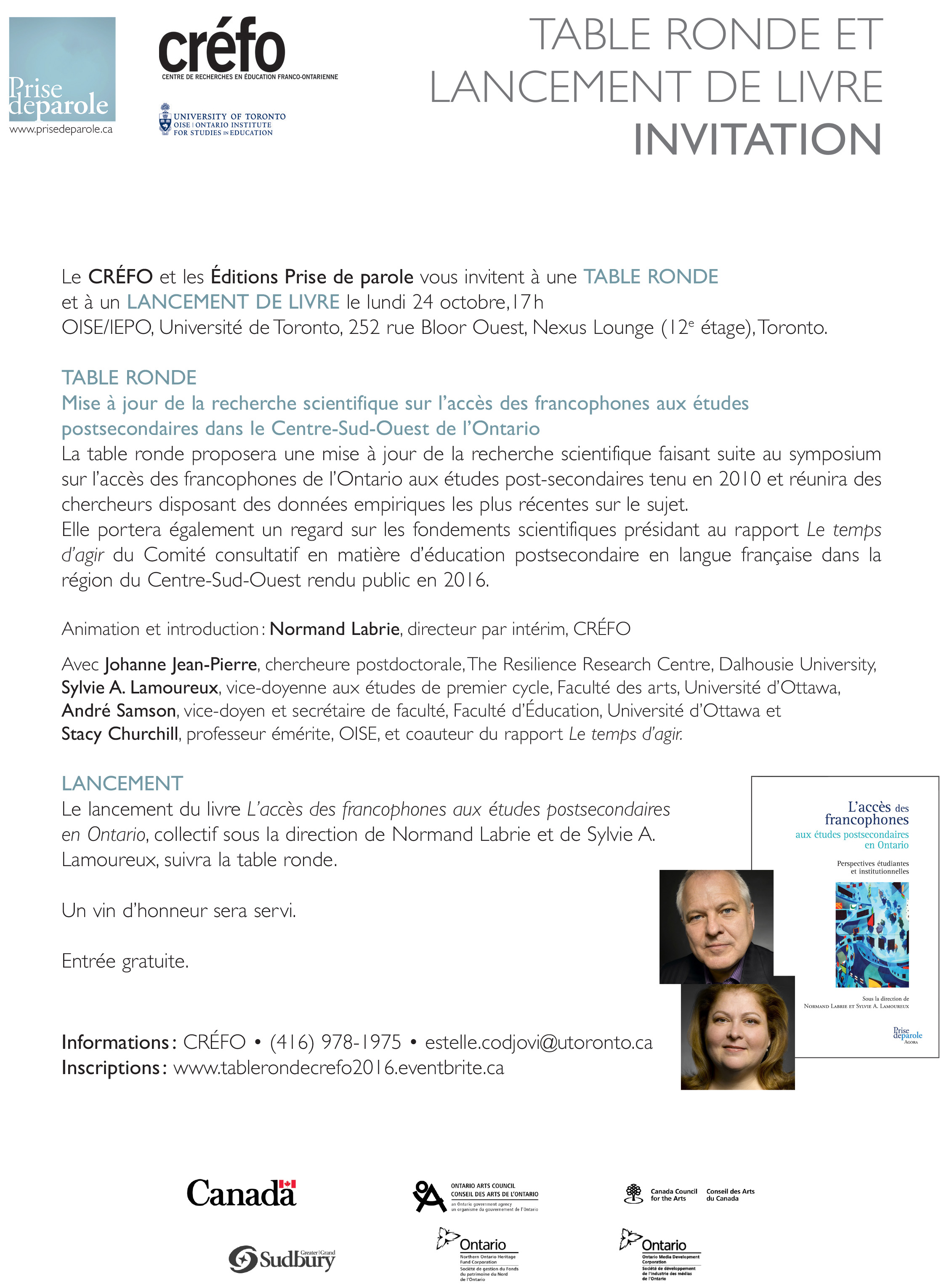 Table ronde et lancement de livre