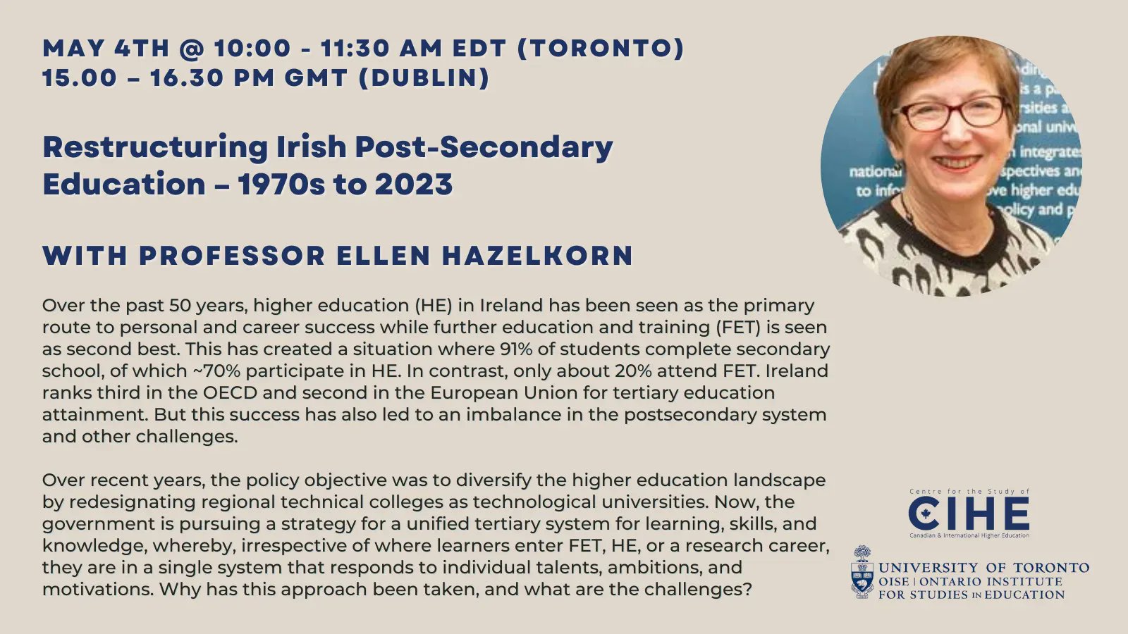 Image of CIHE Speaker Flyer - May 4th 2023