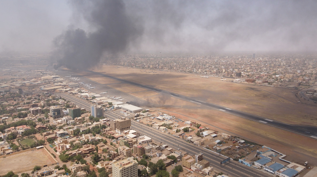 Smoke rising over Khartoum, the capital of Sudan.