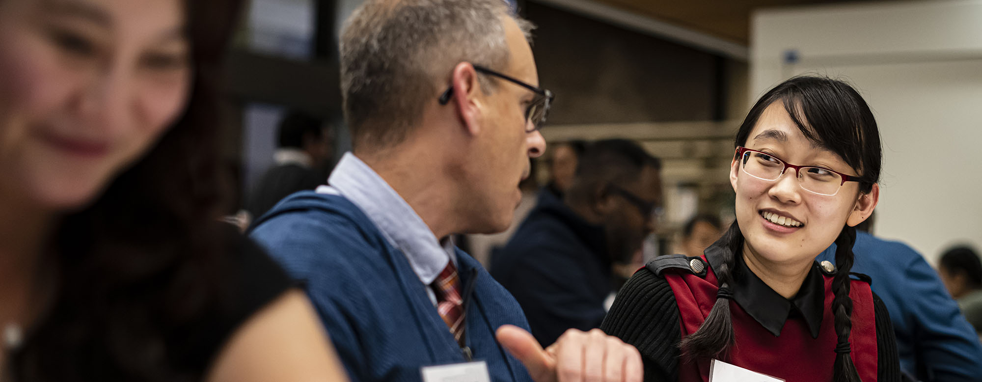 A mentor and mentee attending an OISE Mentorship event.