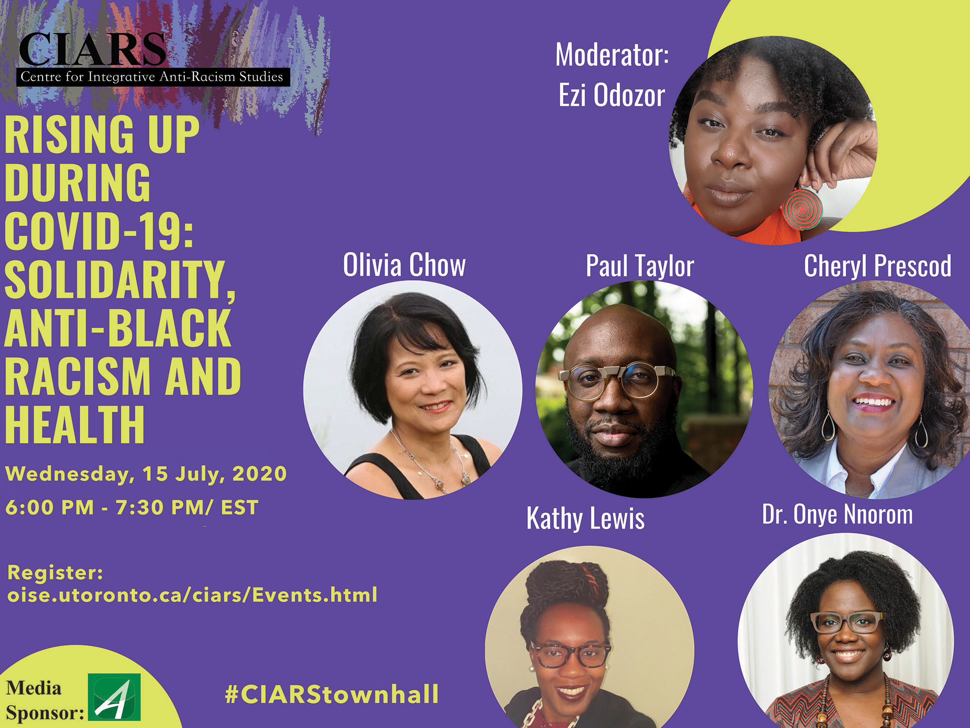 Event poster for "Rising up During Covid-19: Solidarity, Anti-Black Racism and Health"