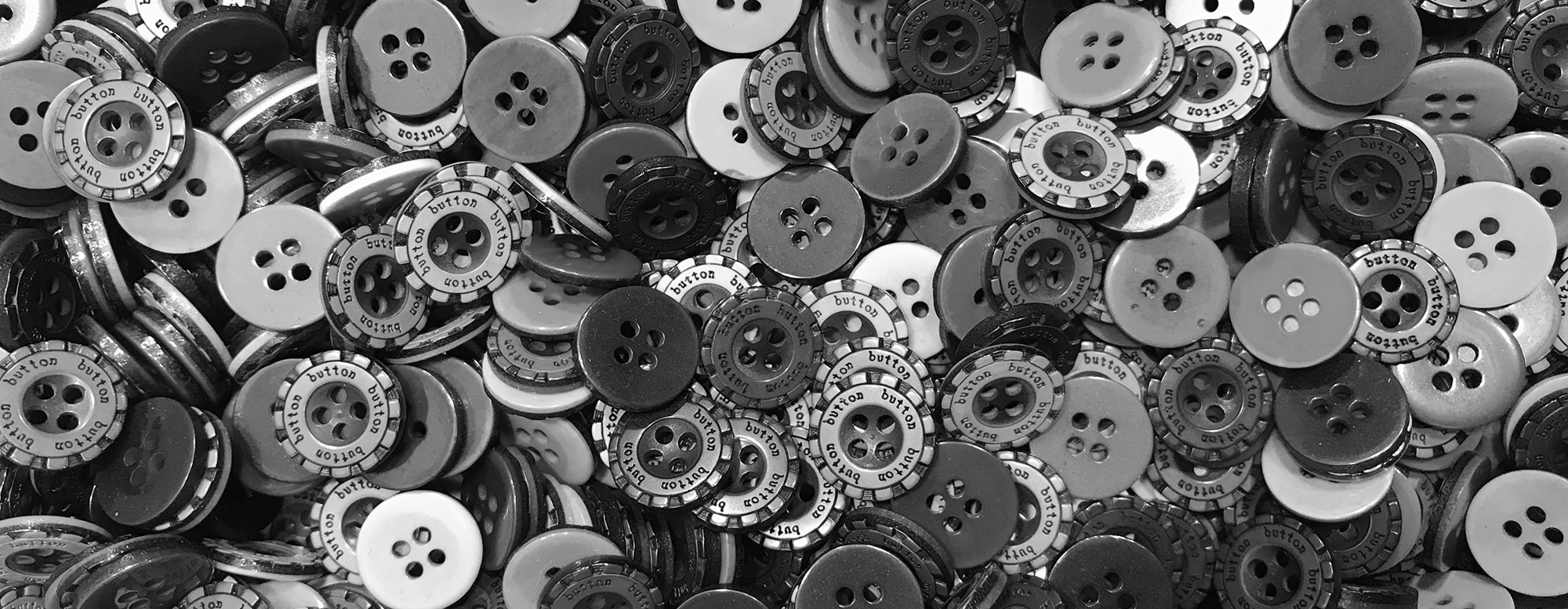 A monochrome image of buttons.