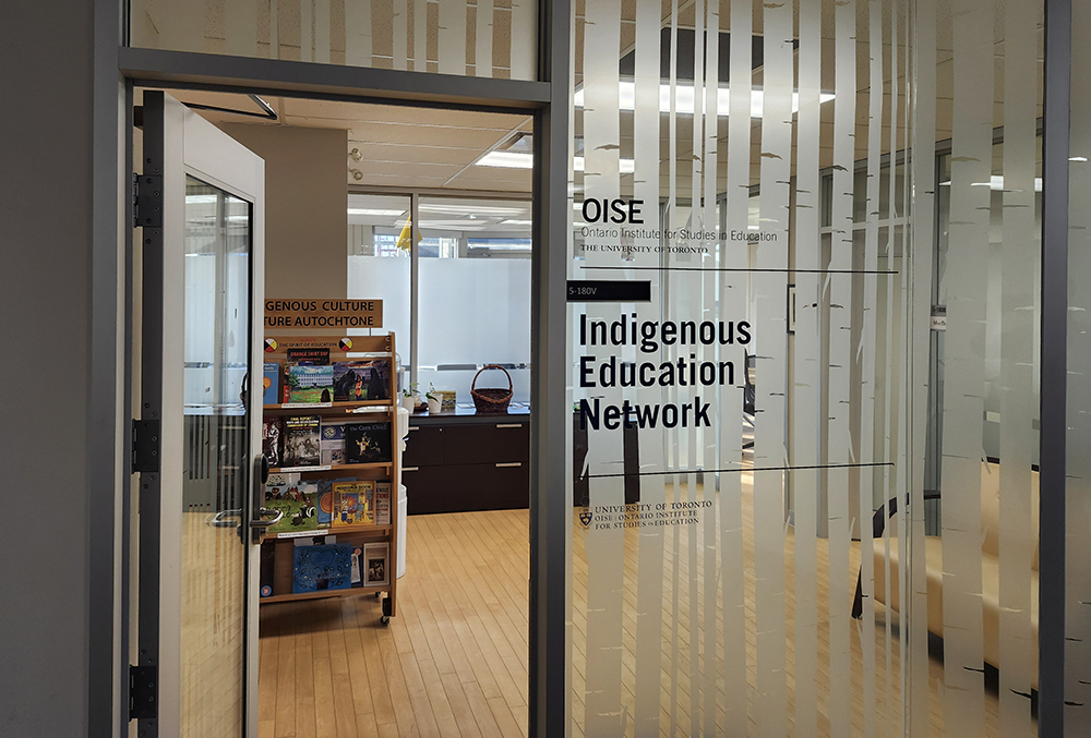 The Indigenous Education Network office, with its door open.