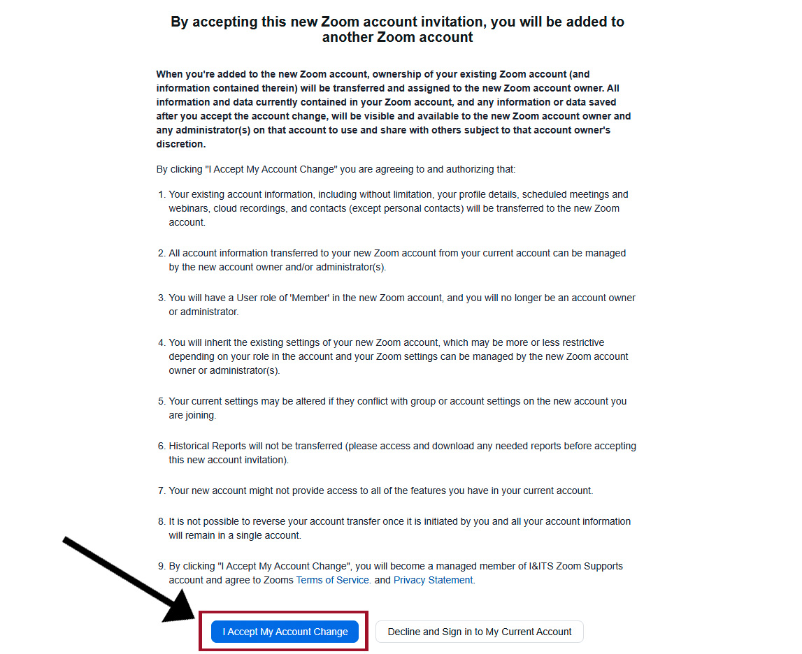 An email stating you will migrate to a new Zoom platform.
