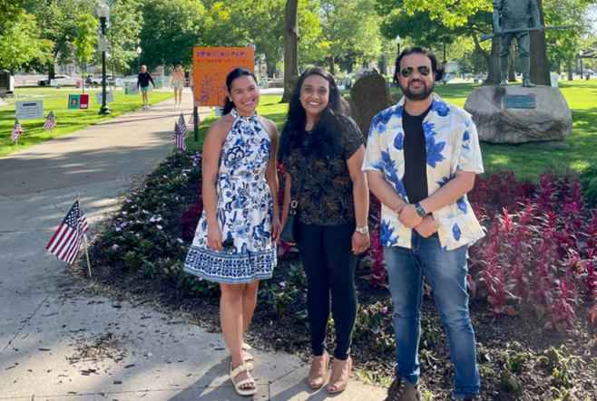 Picture of Three Student taking part in Cross Bpard Intership Program