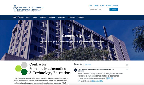 Centre for Science, Mathematics & Technology Education website screenshot