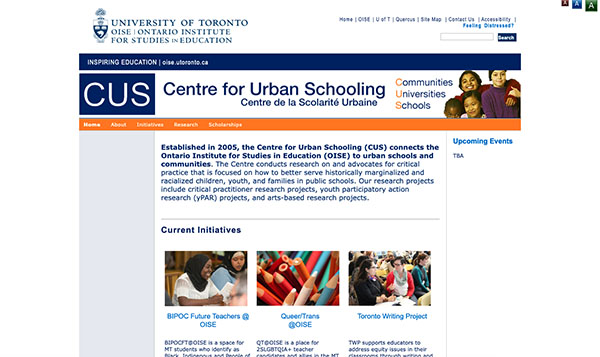 Centre for Urban Schooling website screenshot
