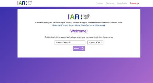 Identify, Assist, Refer Education Module website screenshot.