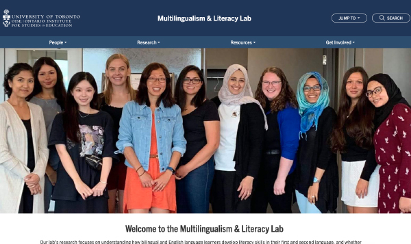Multilingualism and Literacy Lab website screenshot