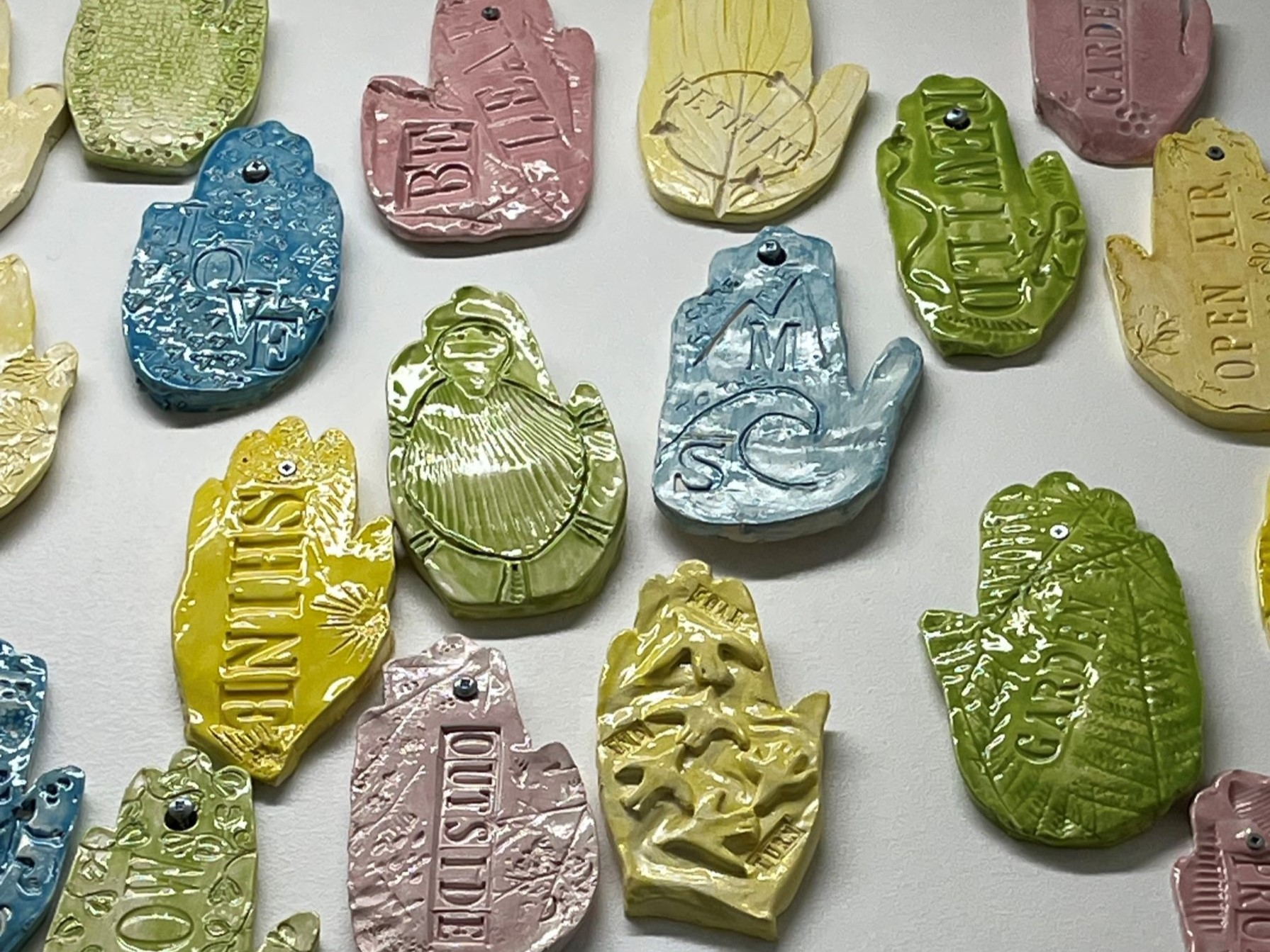 close-up of eco handprints