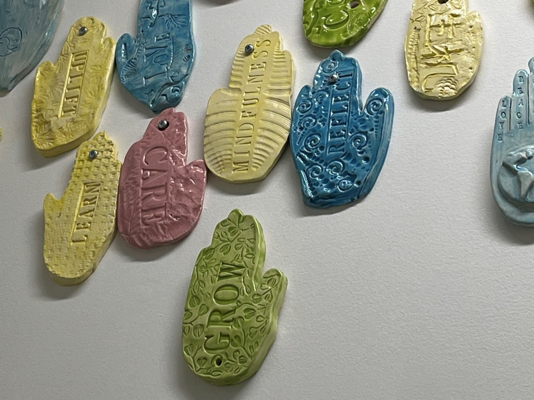 close-up of eco handprints