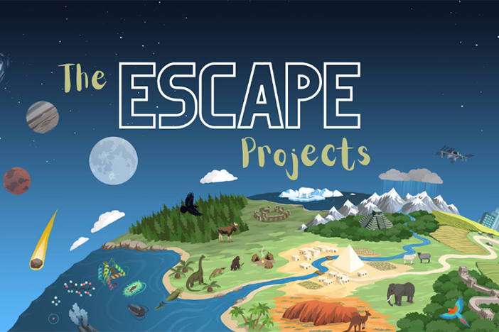 The Escape Projects logo - earth and space