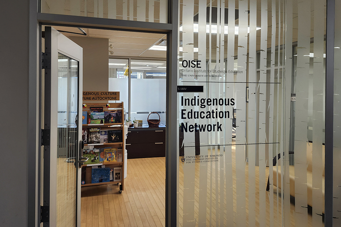 The Indigenous Education Network office, with its door open.