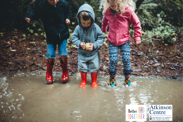 Kids playing in the rain