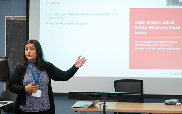 A presenter presenting at the 4th Annual CLD International Conference.