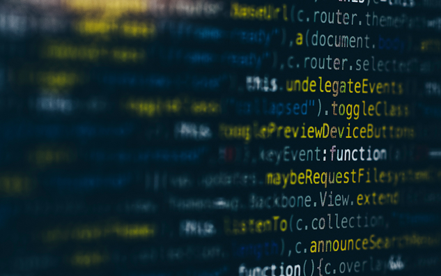 Computer language displayed on a monitor.