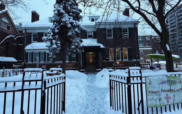 JICS snowy entrance
