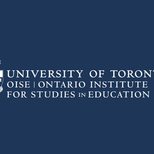 OISE logo on a University of Toronto blue background.