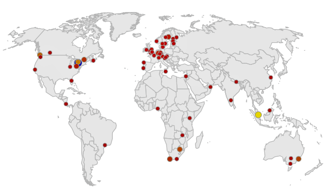 RWL12 World Map of Accepted Submissions