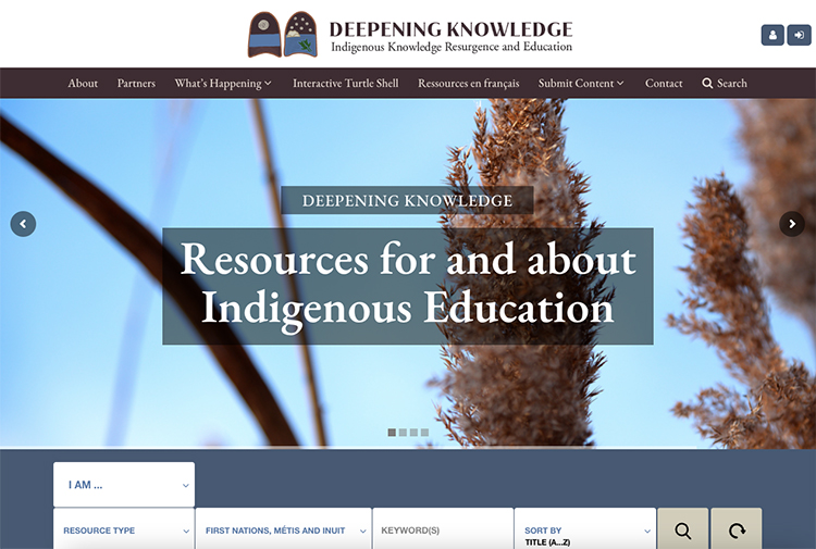 Screenshot of the Deepening Knowledge Project.