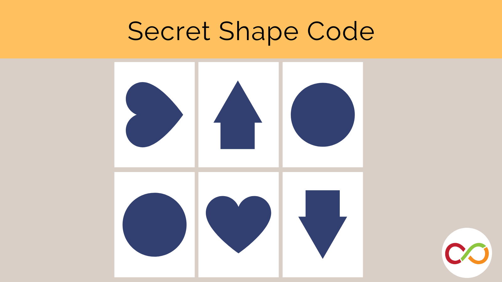Six different shapes with a title that reads, "Secret Shape Code".