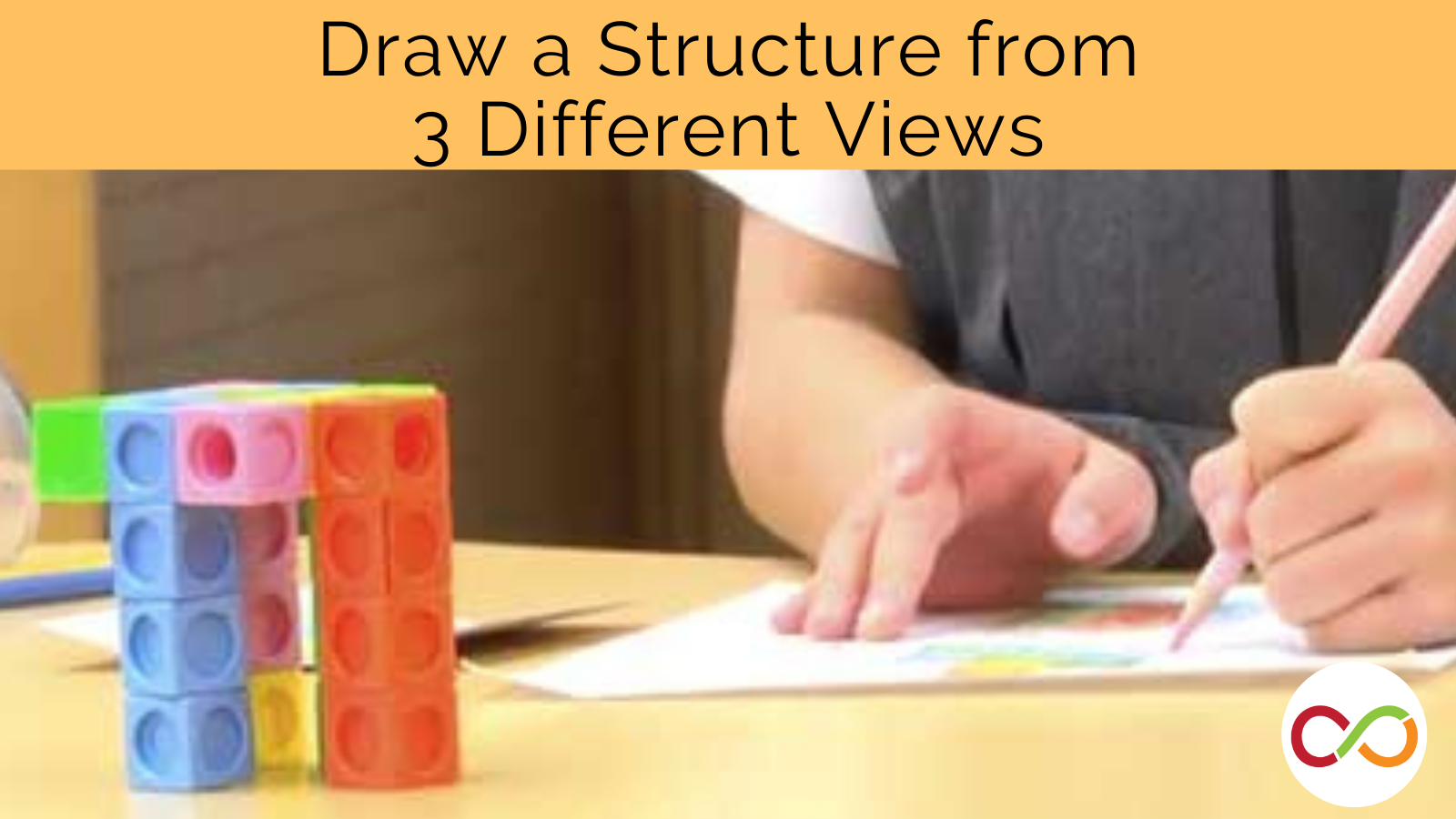 A person drawing with a title that reads, "Draw a Structure from 3 Different Views".