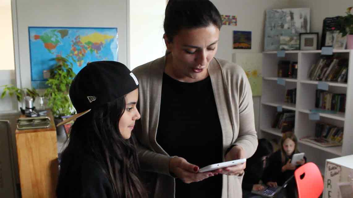 JICS Grade Five Teacher Tanya Demjanenko explores a student's app