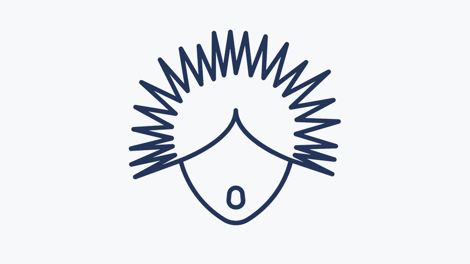 A person with their hair standing up because of static electricity.