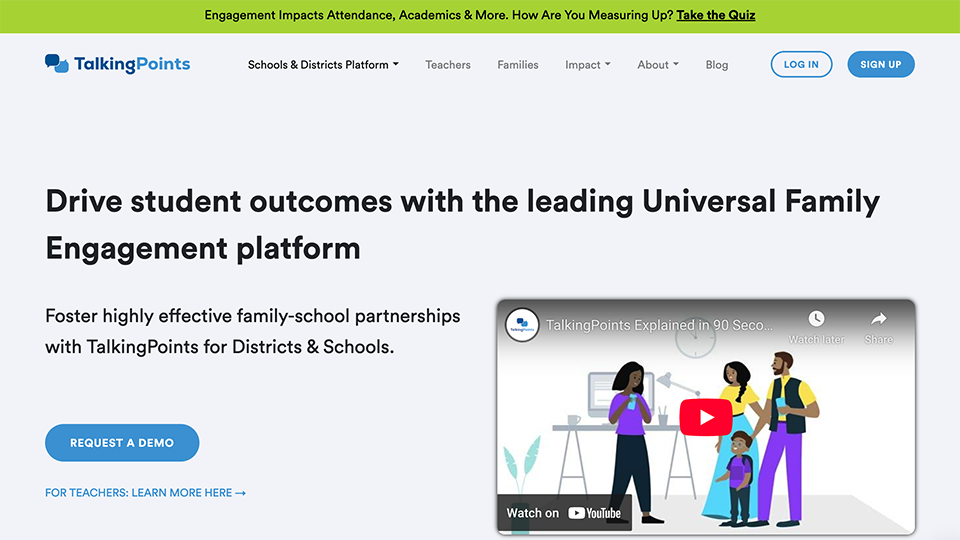 Talking Point website screenshot.