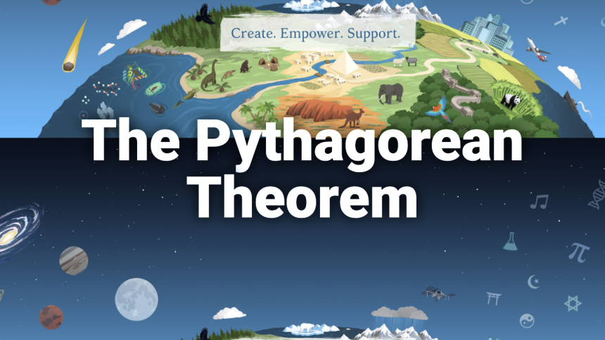 A title screen that reads, "Pythagorean Theorem".