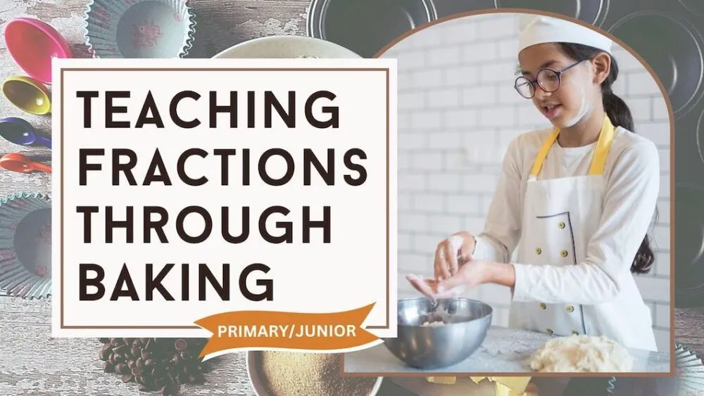 Banner displaying Teaching Fractions through Baking