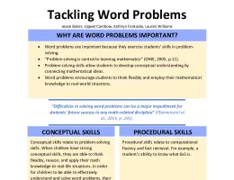 Tackling Word Problems