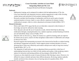Cross-Curricular Activities to Learn Math Integrating Math and The Arts