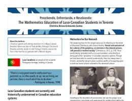 Precebendo, Enfrentando, e Resolvendo: The Mathematics Education of Luso-Canadian Students in Toronto