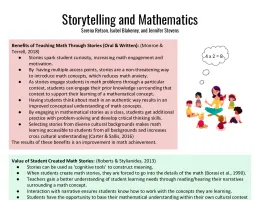 Storytelling and Mathematics