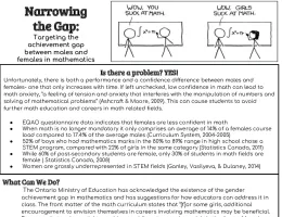 Narrowing the Gap: Targeting the achievement gap between males and females in mathematics