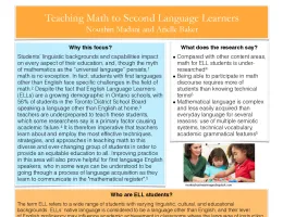 Teaching Math to Second Language Learners.