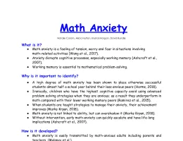 Math Anxiety