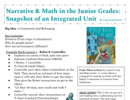 Narrative & Math in the Junior Grades: Snapshot of an Integrated Unit
