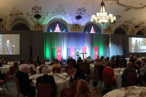 Dr. Kathleen Gallagher presenting her research at the Royal Society of Canada
