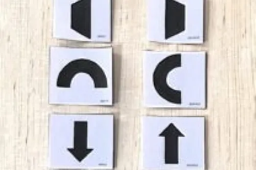 Different shapes in two rows. One row says input, the other says output.