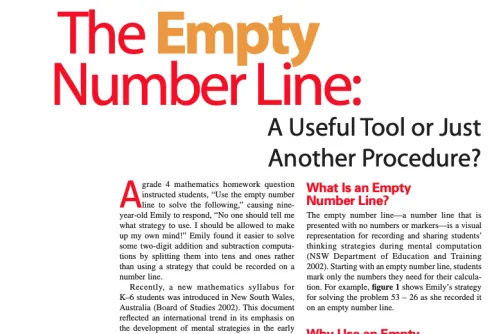 The Empty Number Line: A Useful Tool or Just Another Procedure? article.