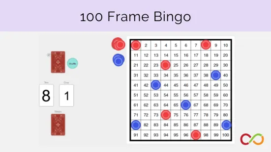 A bingo board with numbers to the left.