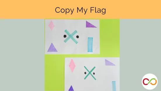 Two flags made of paper with a title that reads, "Copy My Flag".