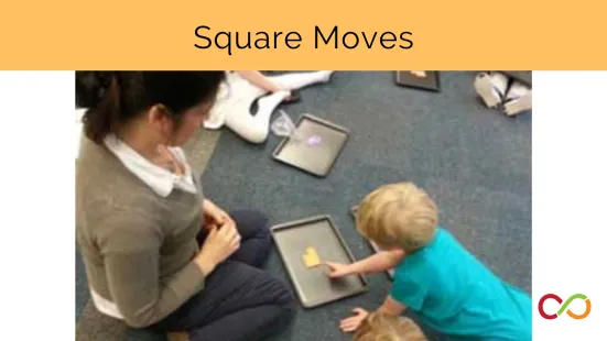 A student and instructor with a title that reads, "Square Moves".