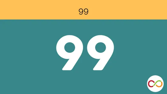A graphic and title that read "99".